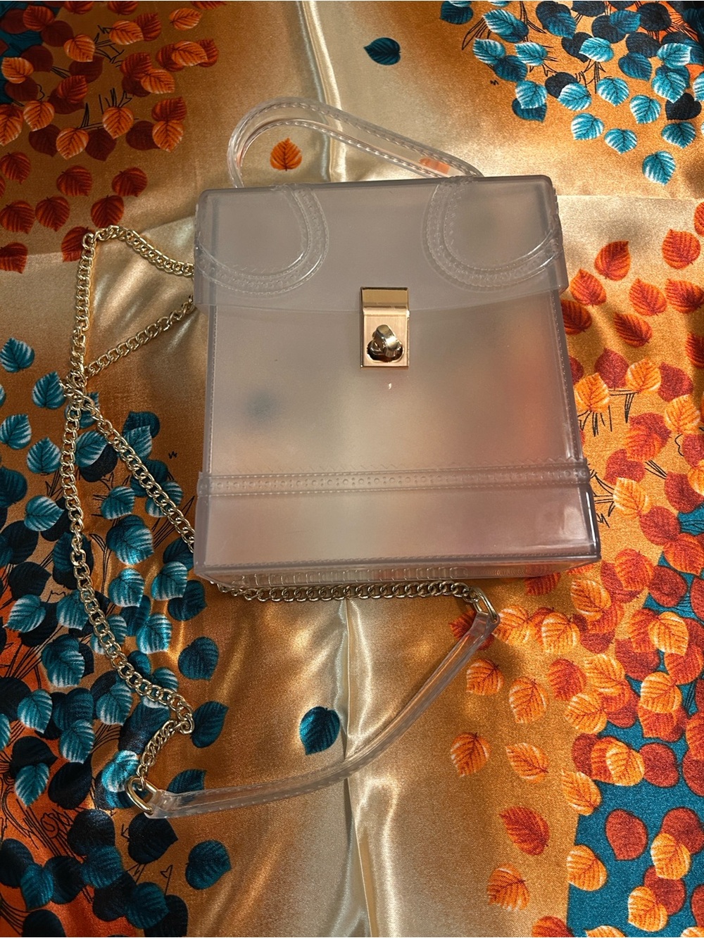 Clear frosted jelly box purse